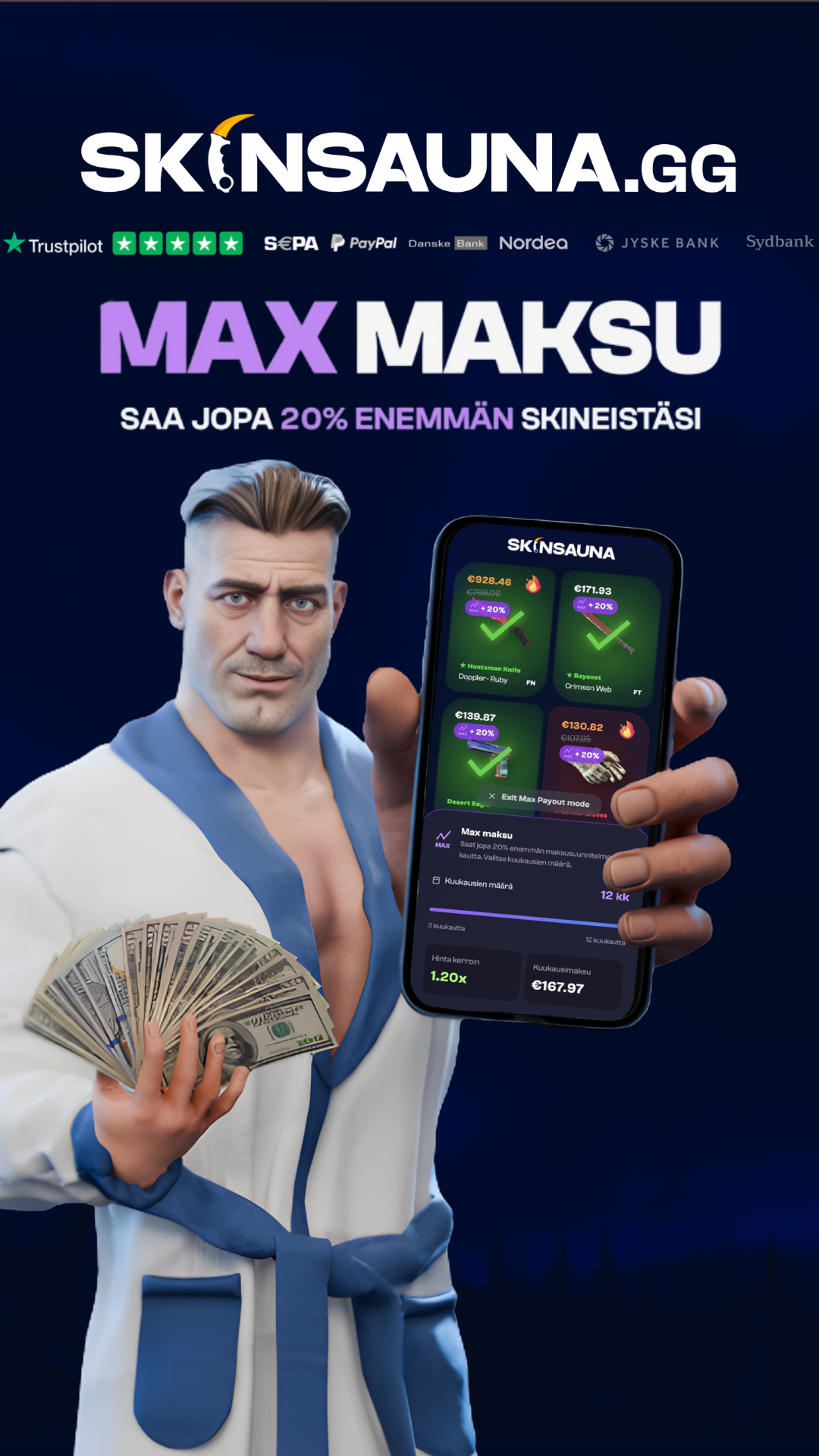 Skinsaunan Max maksu -mainos
